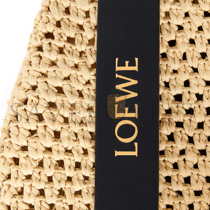 LOEWE SMALL PUNCH HOLE HOBO IN RAFFIA AND CALFSKIN A914W86X01 (43*40*40cm)